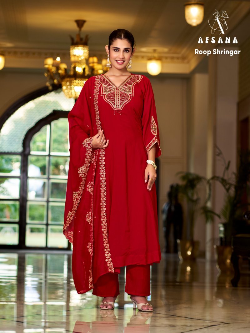 Roop Shringar By Afsana Narangi Silk Readymade Suits 